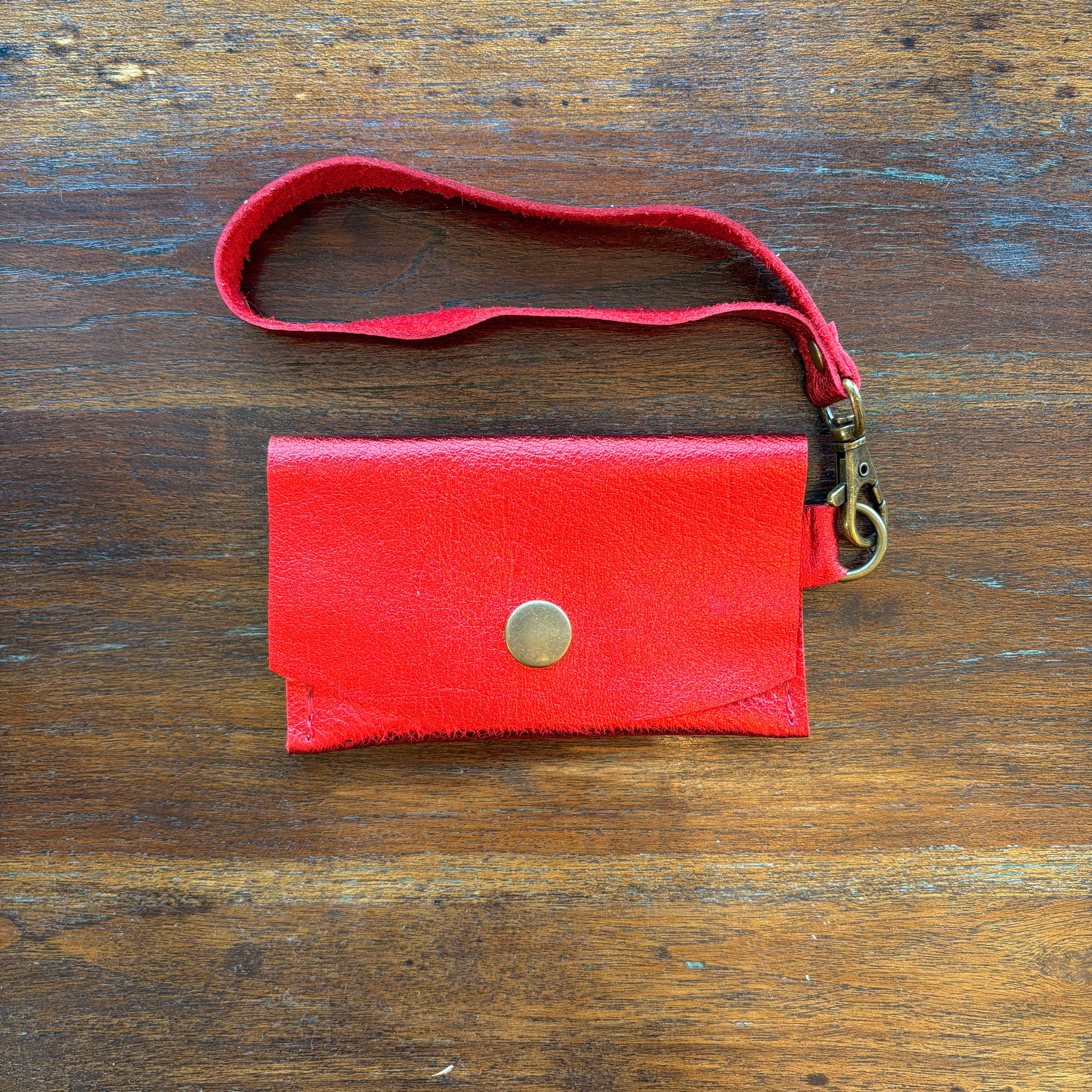 Mini Wristlet - Metallic Red