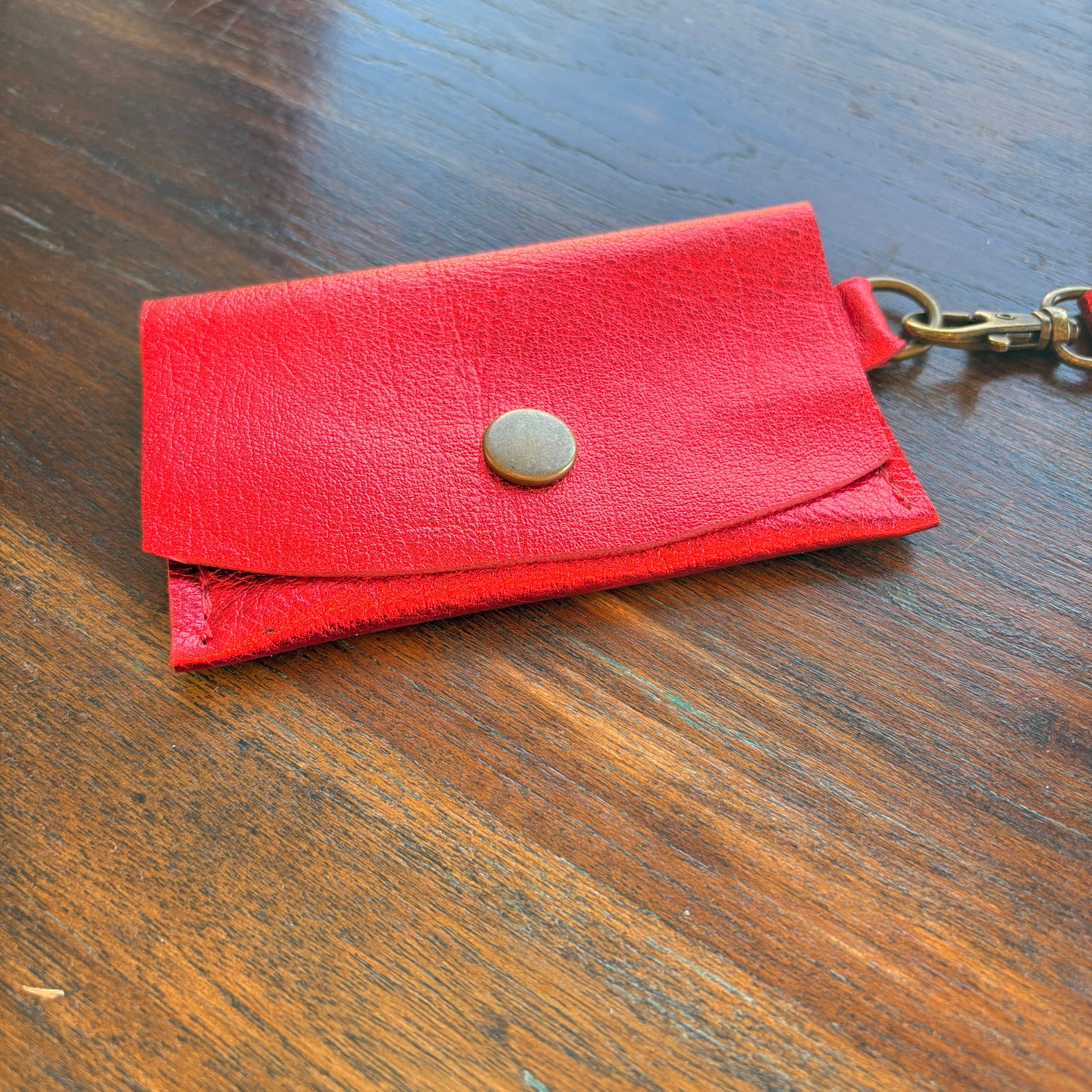 Mini Wristlet - Metallic Red