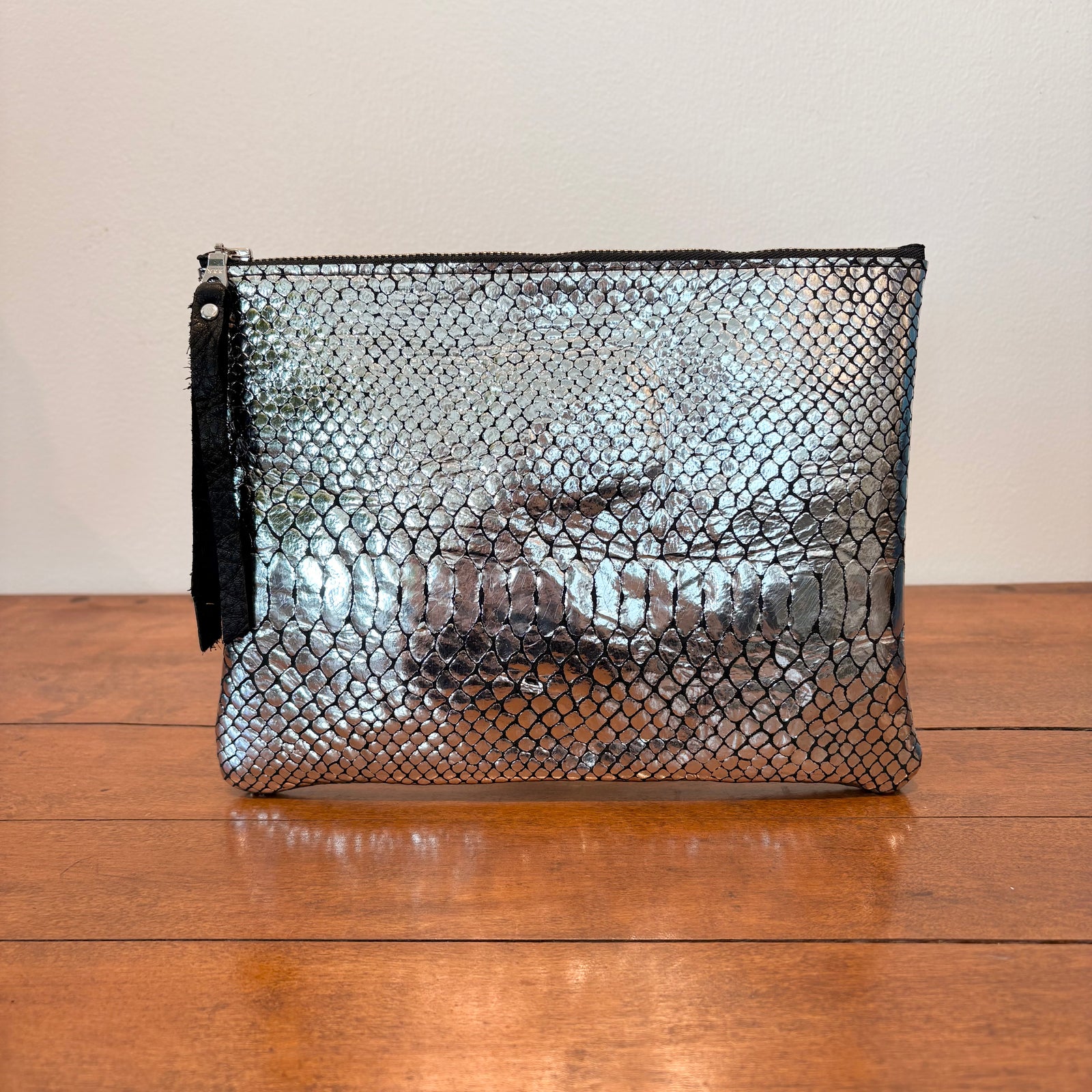Cosmetic Bag - Metallic Snake Skin