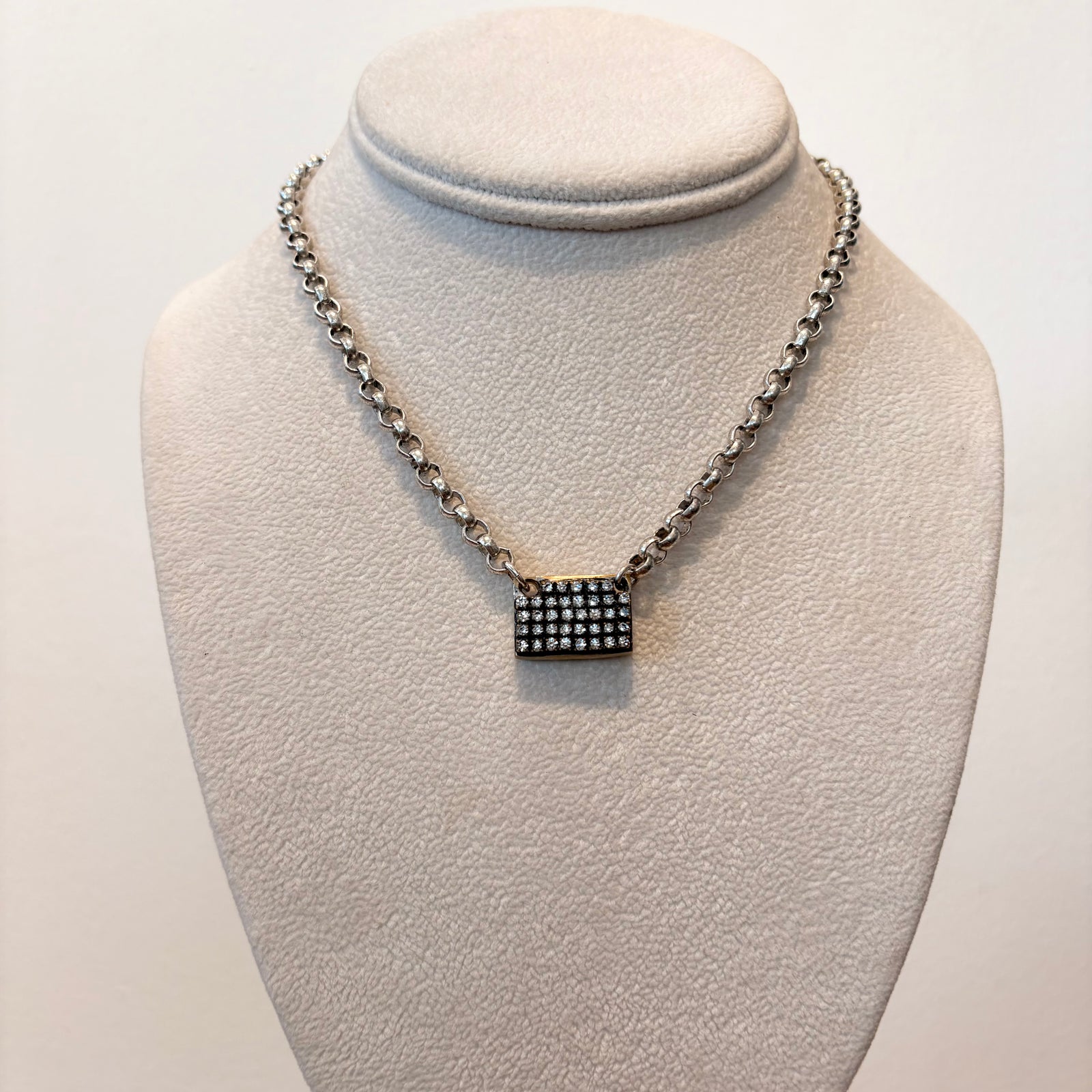 Mini Crystal Plaque Necklace