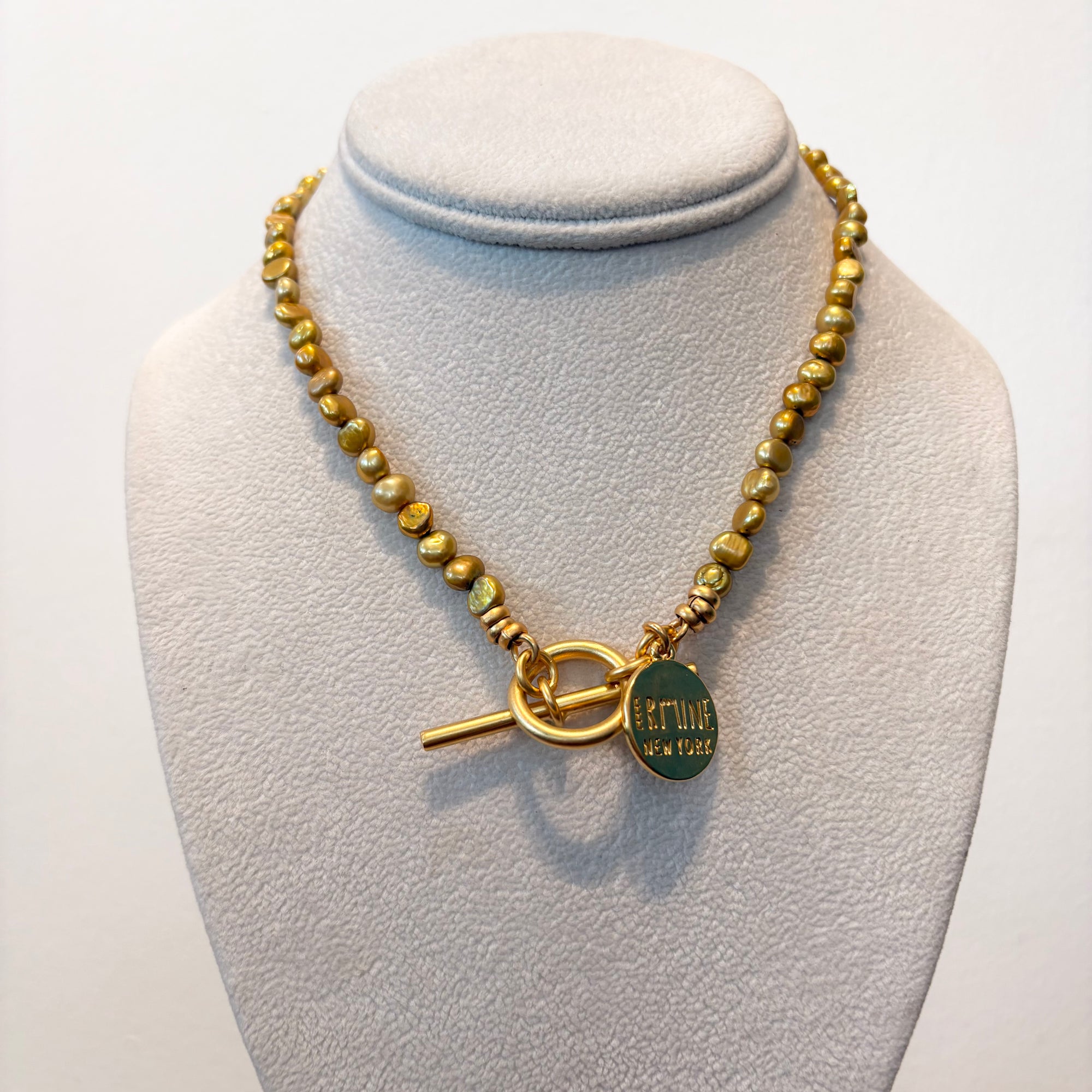 Pearl Necklace - Yellow Green