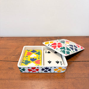 Japanese Porcelain Card Deck Holder (playing cards included)