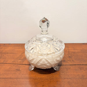 Candle in Footed Crystal Dish