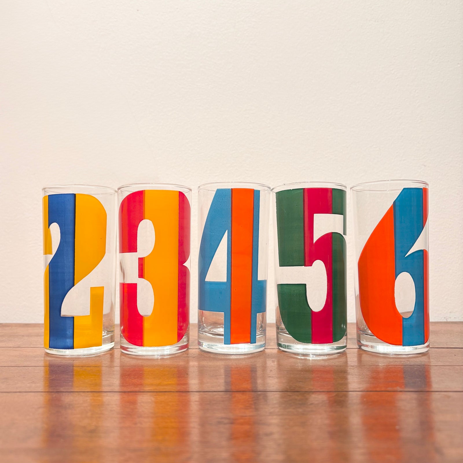 Drink By Numbers Highball Glasses (numbers 2-6)