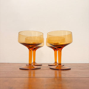 Amber Coupe Glasses (set of 4)