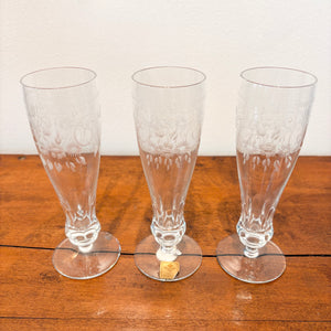 Theresienthal Radgravur Champagne Flutes (set of 3)