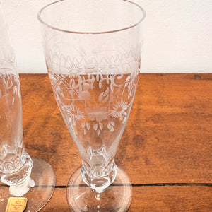 Theresienthal Radgravur Champagne Flutes (set of 3)