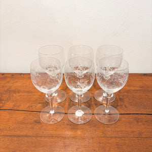 Theresienthal Radgravur Wine Goblets (set of 6)