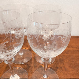 Theresienthal Radgravur Wine Goblets (set of 6)