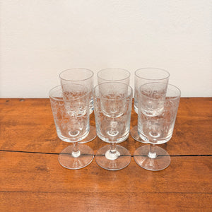 Theresienthal Radgravur Cordial Glasses (set of 6)