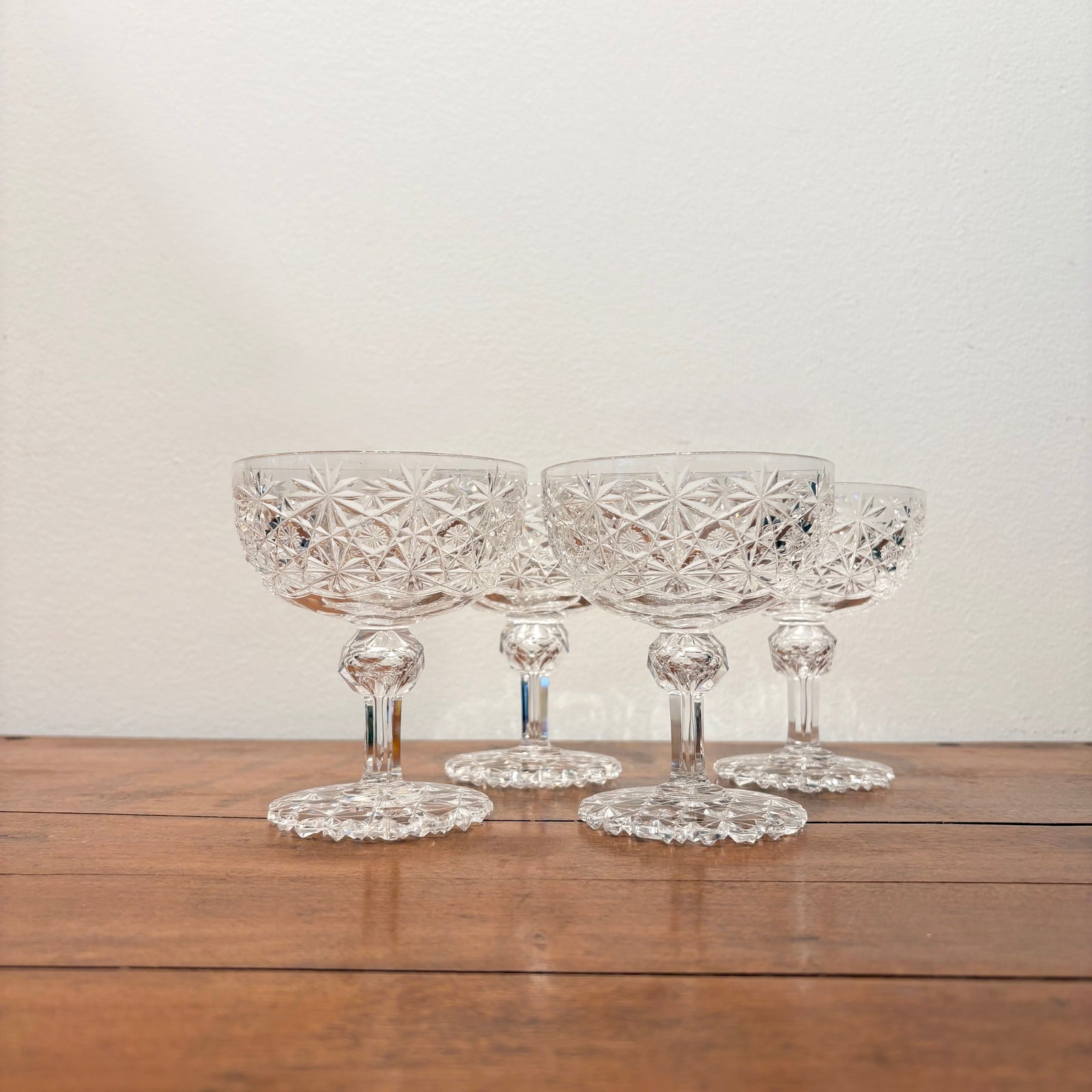 American Brilliant Coupe Glasses (set of 4)