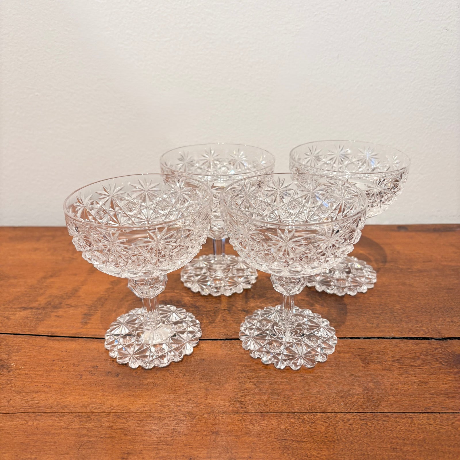 American Brilliant Coupe Glasses (set of 4)