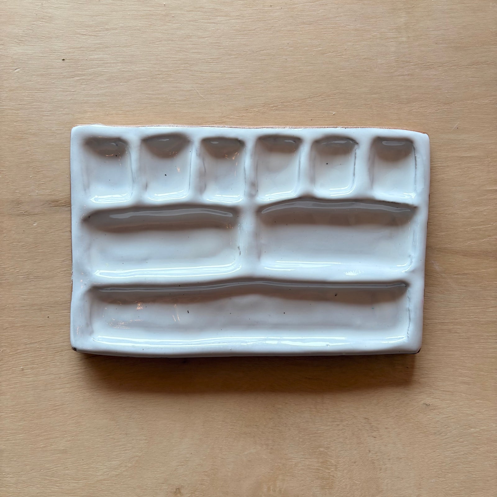 Handmade Ceramic 9-pan Paint Palette