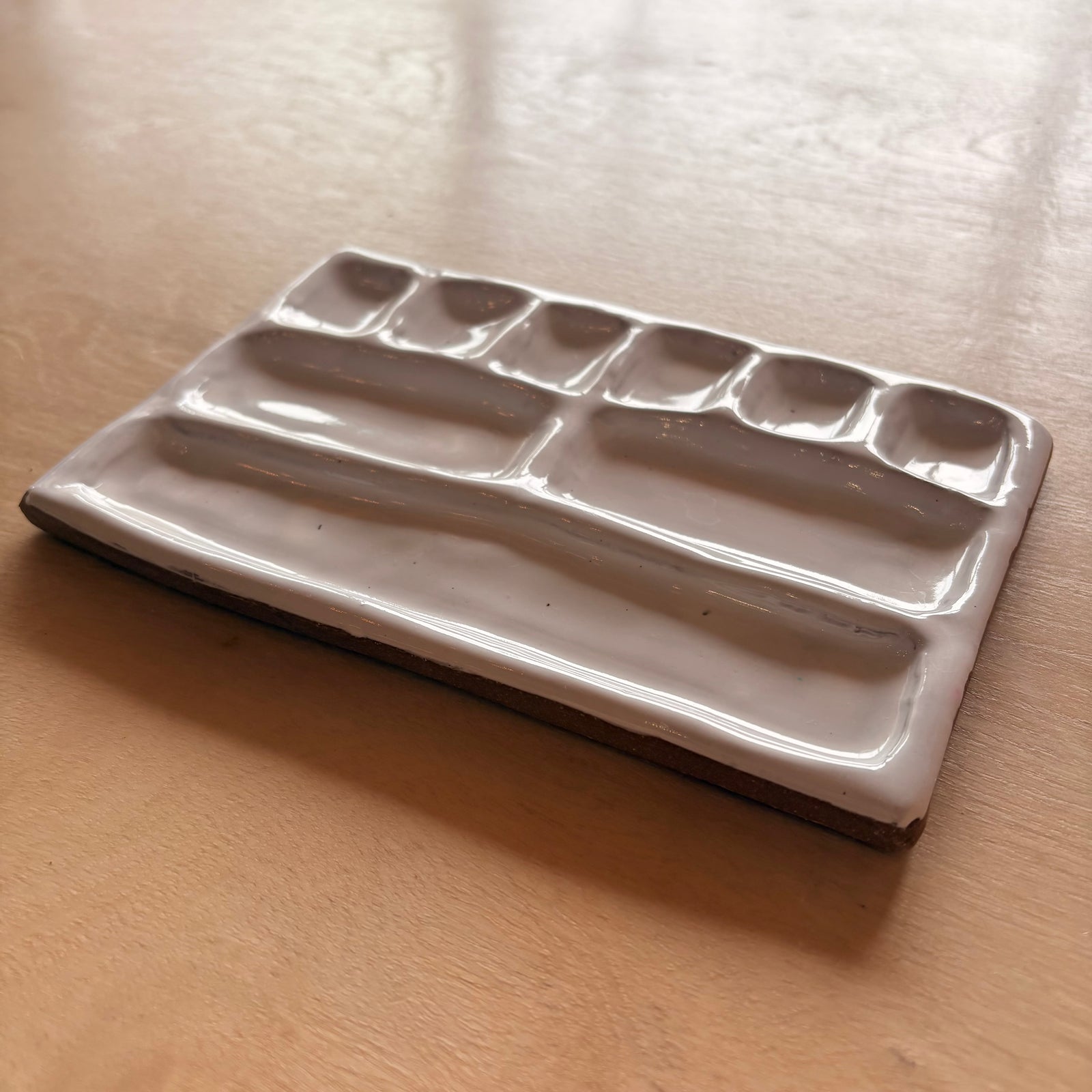Handmade Ceramic 9-pan Paint Palette