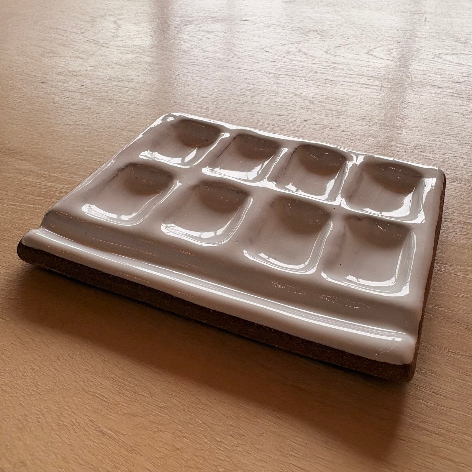 Handmade Ceramic 8-pan Paint Palette