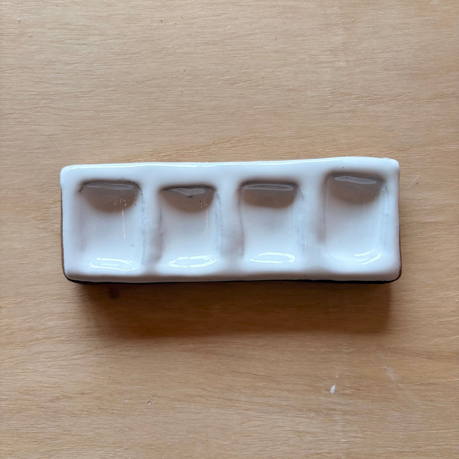 Handmade Ceramic 4-pan Paint Palette