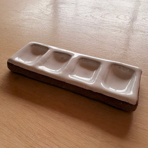 Handmade Ceramic 4-pan Paint Palette
