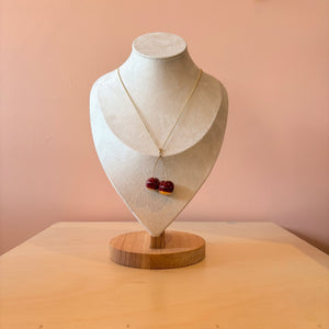 Ceramic Cherry Necklace - Burgundy