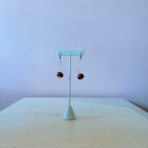 Ceramic Cherry Earrings - Burgundy