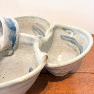 Handmade Pottery Chip & Dip Serving Bowl