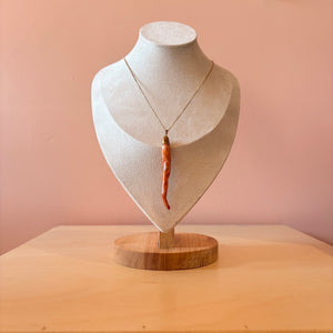Ceramic Chili Pepper Necklace - Salmon