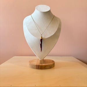 Ceramic Chili Pepper Necklace - Burgundy