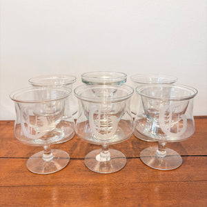 Monogrammed “G” Brandy Snifter & Shrimp Cocktail/Caviar Chiller (set of 6)