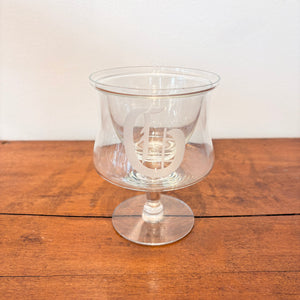 Monogrammed “G” Brandy Snifter & Shrimp Cocktail/Caviar Chiller (set of 6)