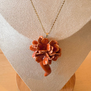 Ceramic Flowered Lucky Horn - Salmon