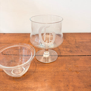 Monogrammed “G” Brandy Snifter & Shrimp Cocktail/Caviar Chiller (set of 6)