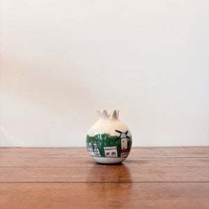 Ceramic Pomegranate with Jerusalem Art