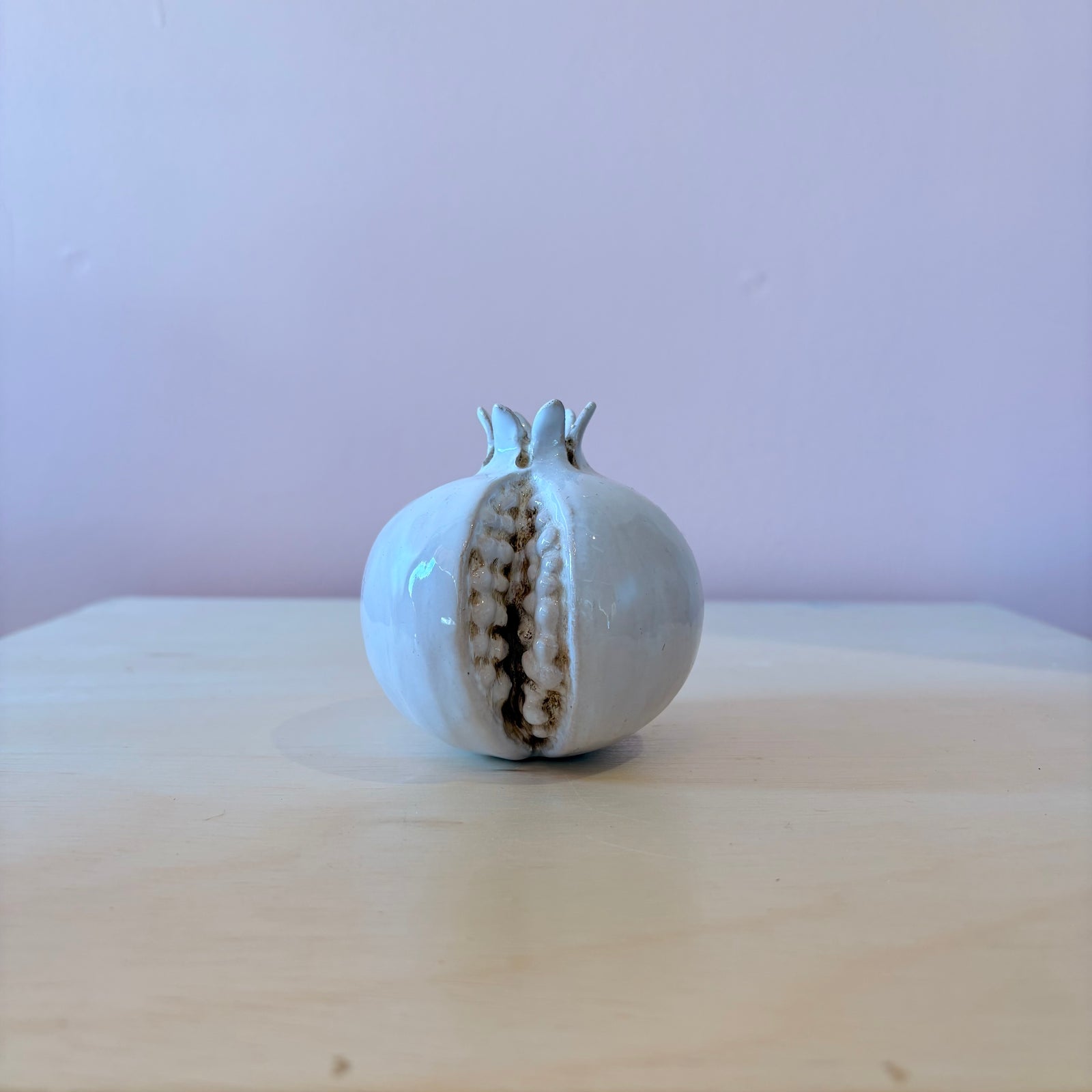 White Ceramic Pomegranate - Large