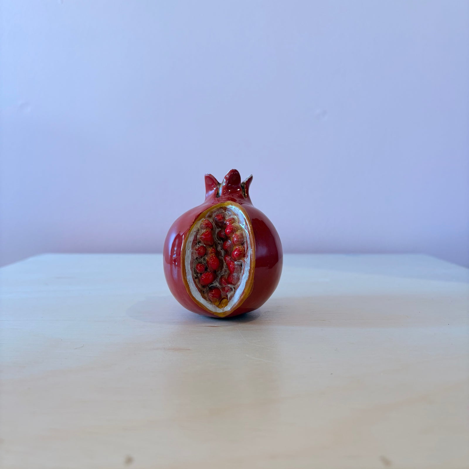Red Ceramic Pomegranate - Medium