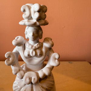 Ceramic Italian Puppet Candelabra - Female