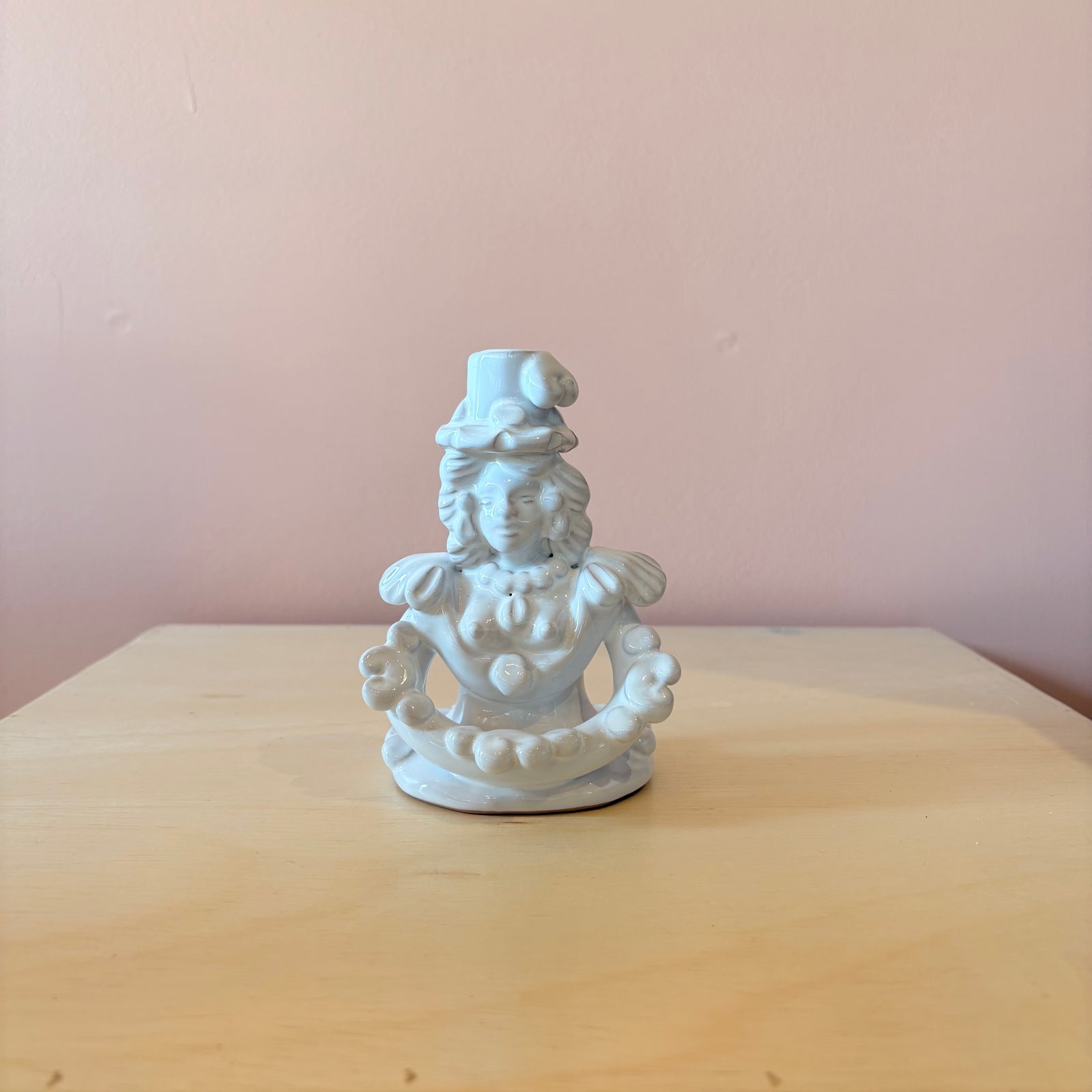 Ceramic Italian Half Bust Candelabra - Female
