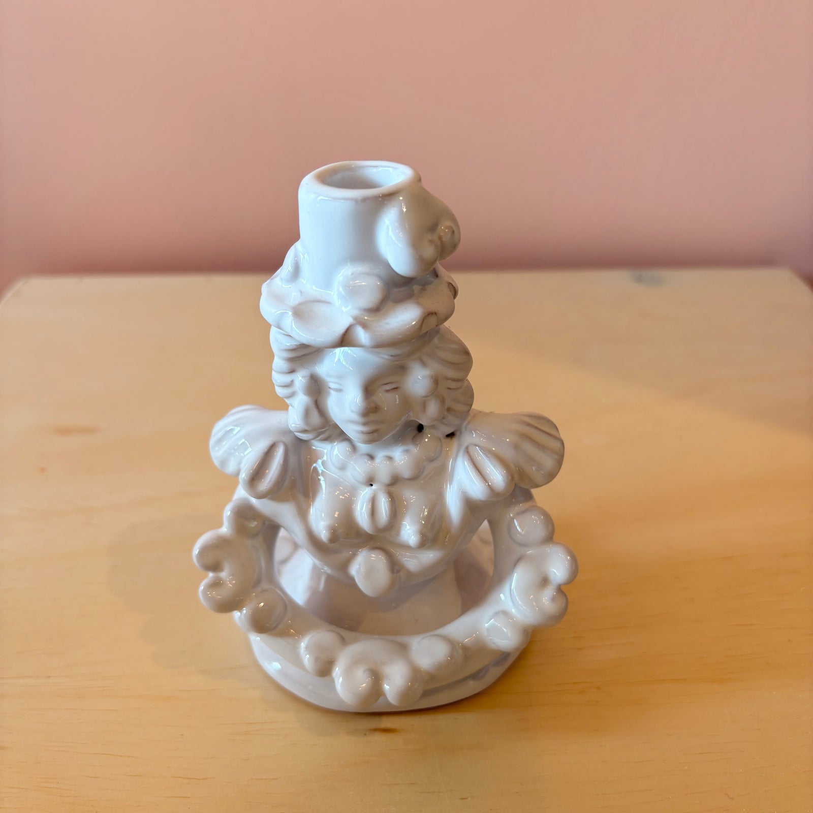 Ceramic Italian Half Bust Candelabra - Female