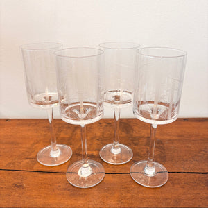 Etched Birch Tree Wine Goblets (set of 4)