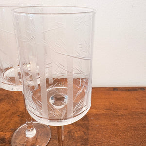 Etched Birch Tree Wine Goblets (set of 4)