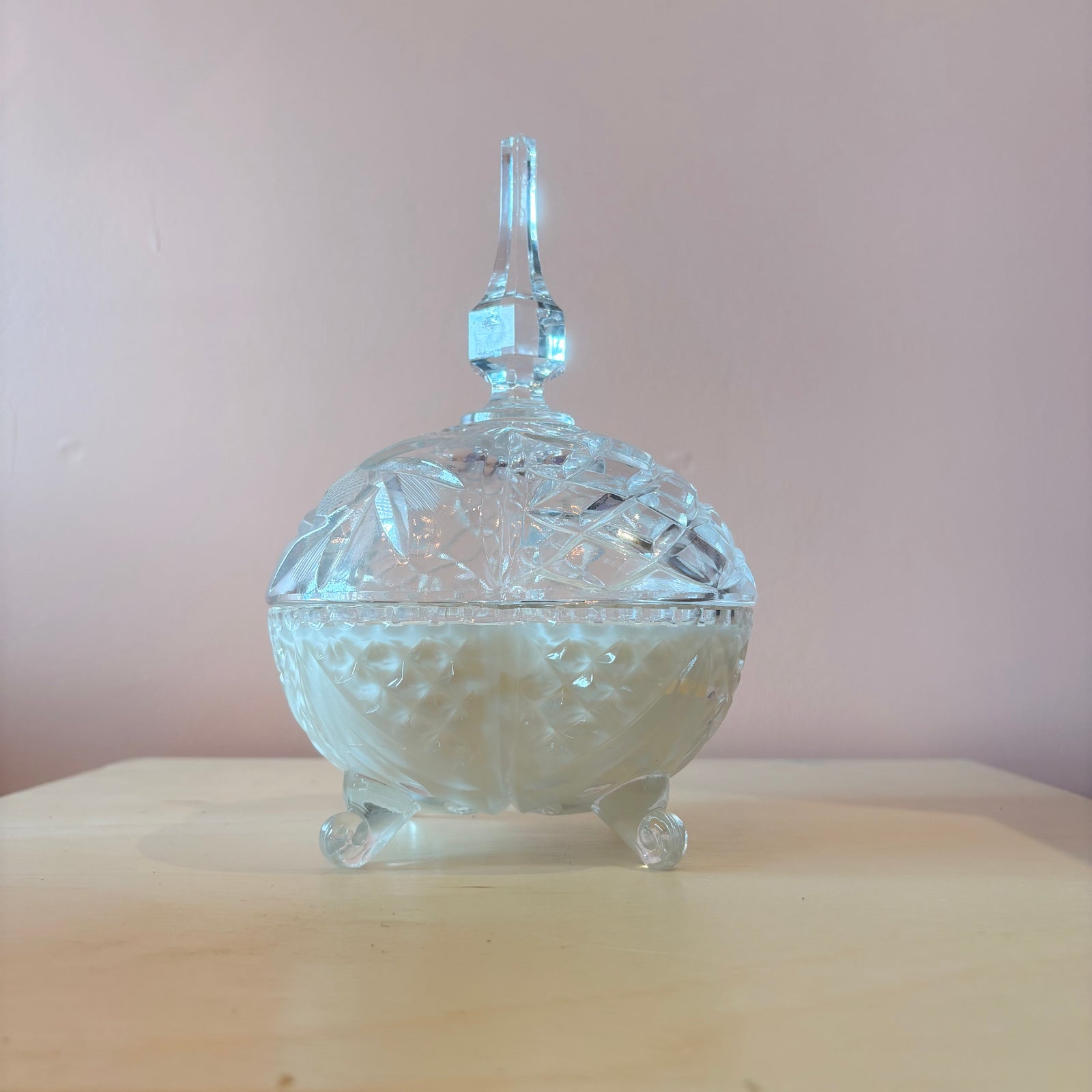 Candle in Crystal Candy Jar