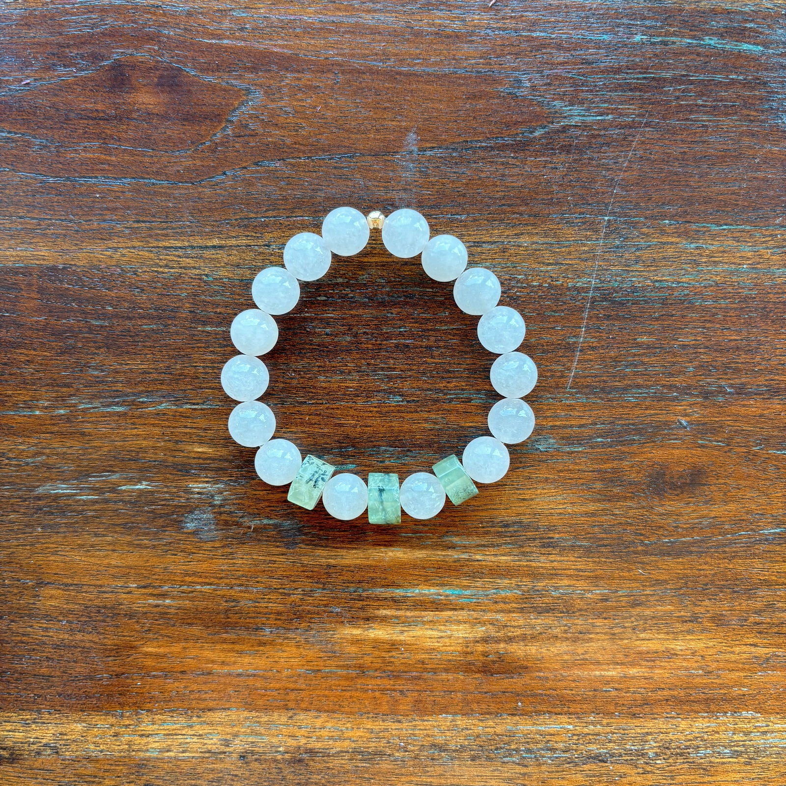 Rose Quartz & Prehnite Bracelet