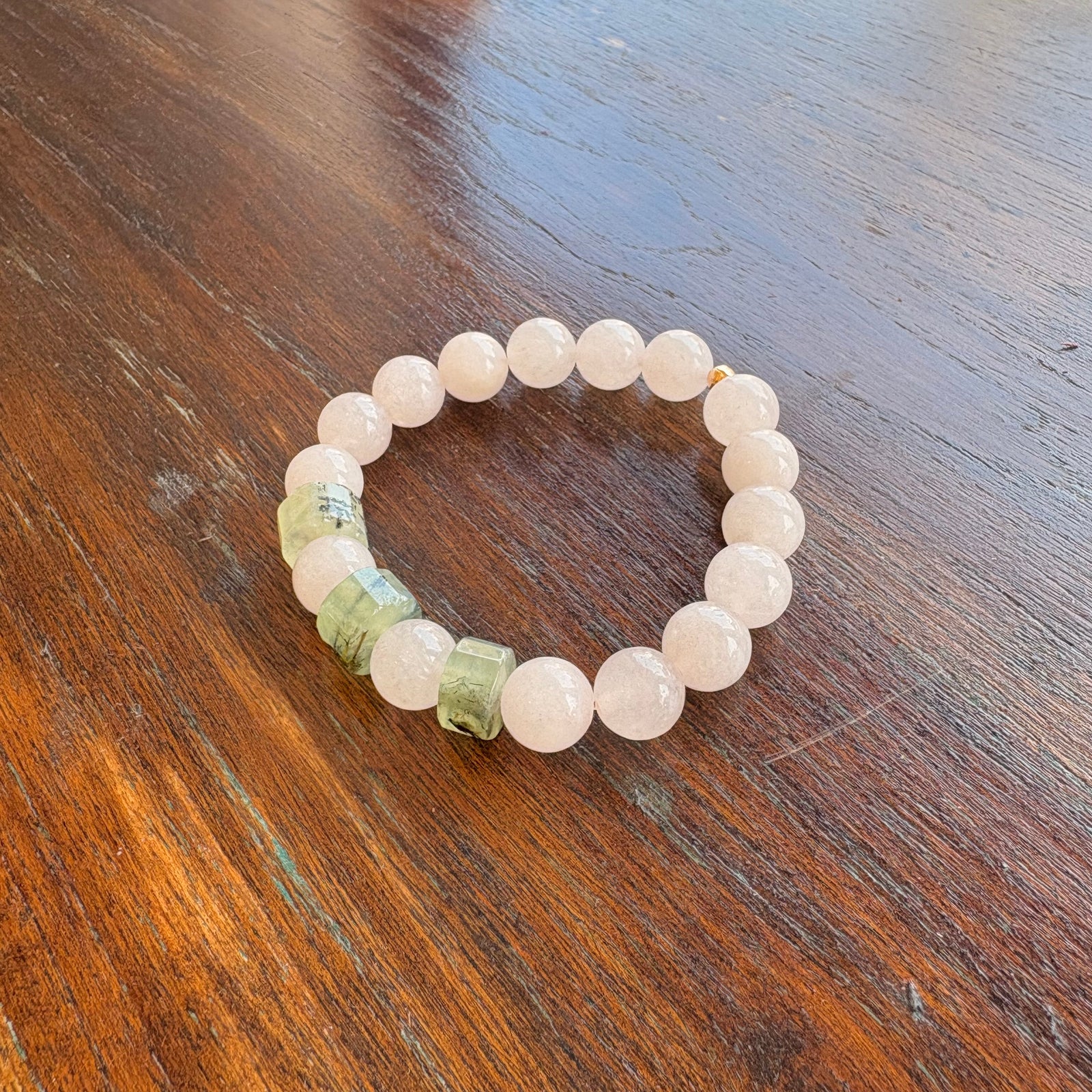 Rose Quartz & Prehnite Bracelet