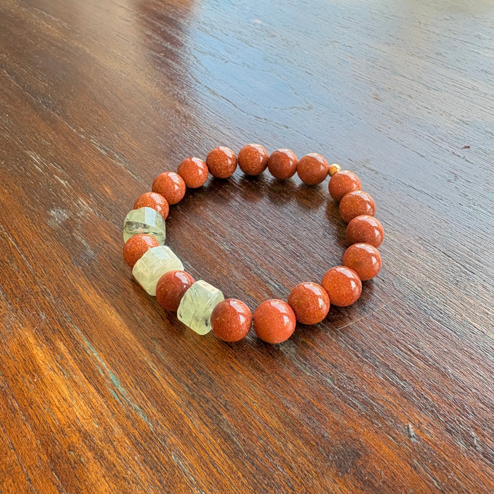 Sandstone & Prehnite Bracelet