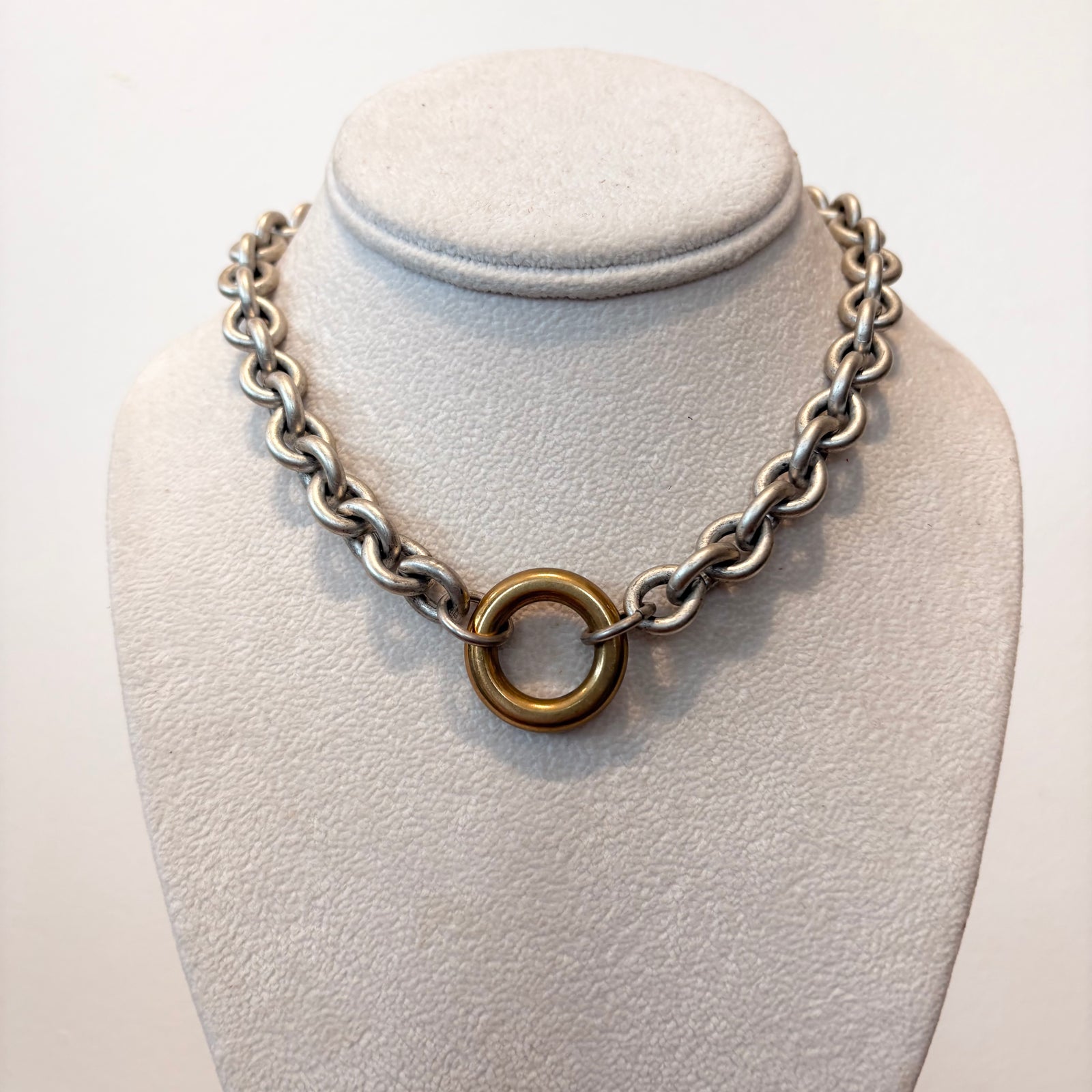 Donut Choker - Brass & Silver