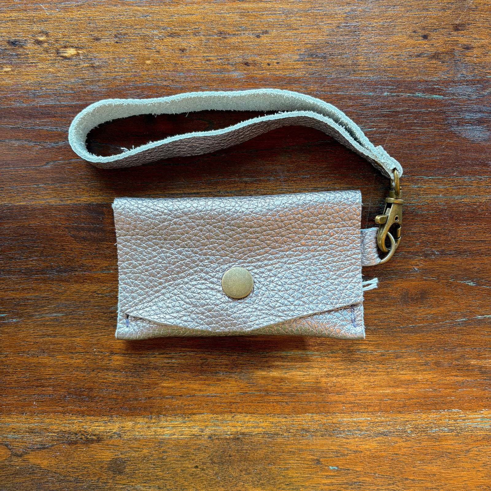 Mini Wristlet - Metallic Silver