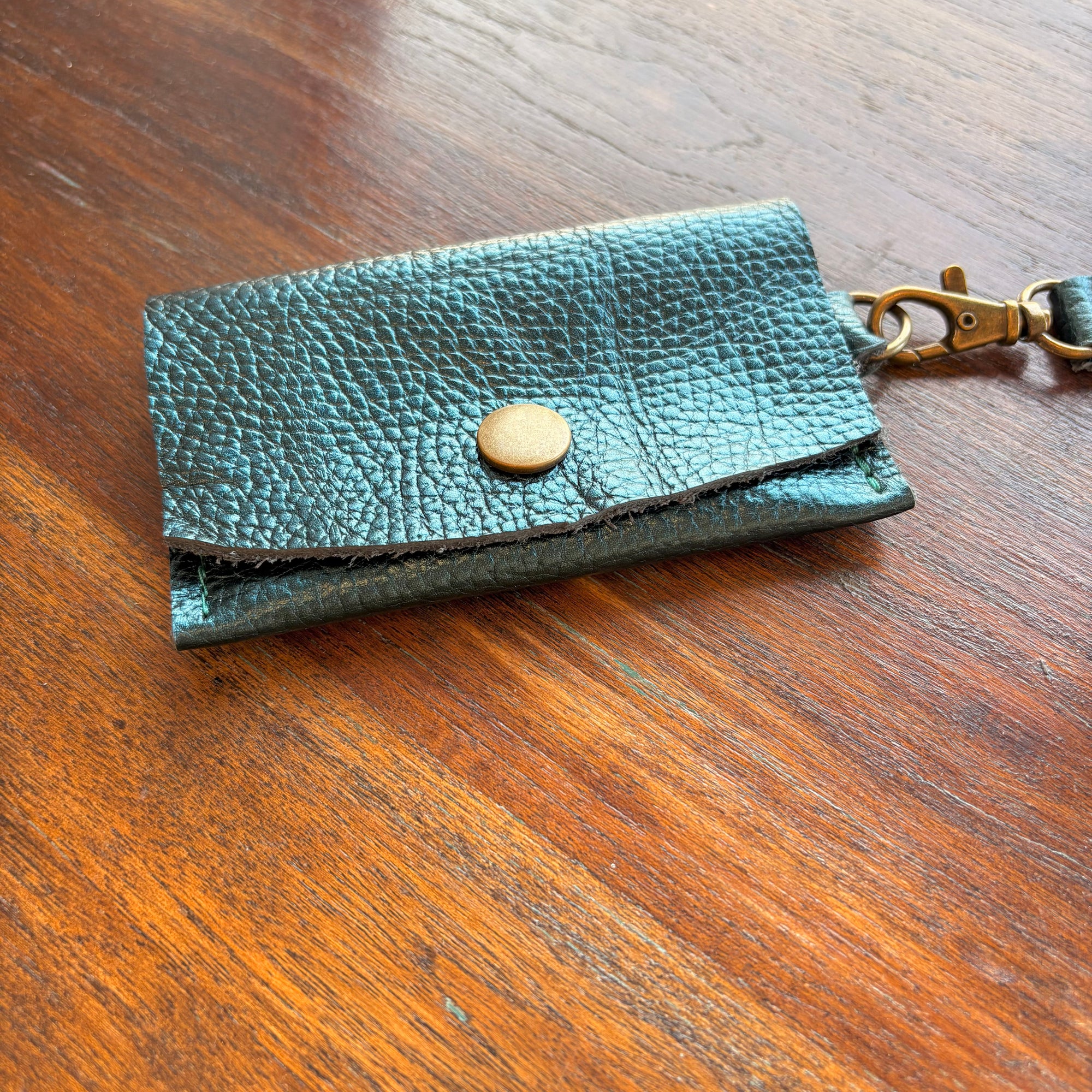 Mini Wristlet - Metallic Teal