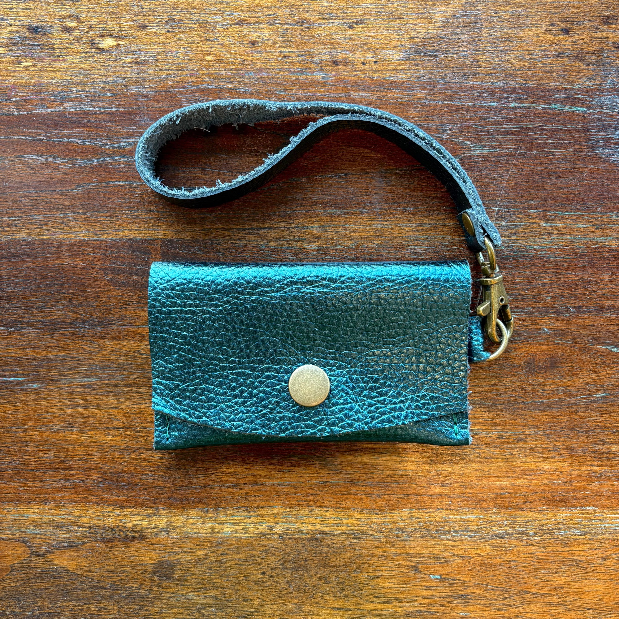 Mini Wristlet - Metallic Teal