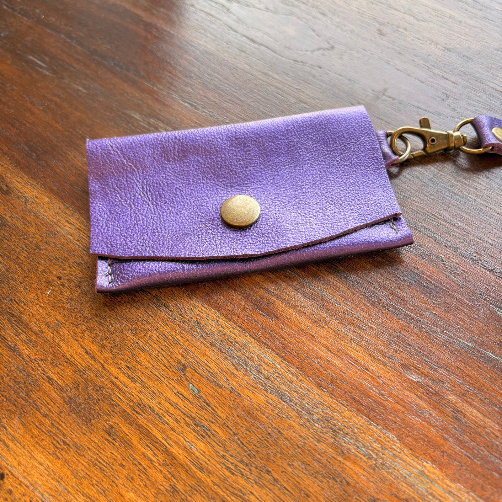 Mini Wristlet - Metallic Purple