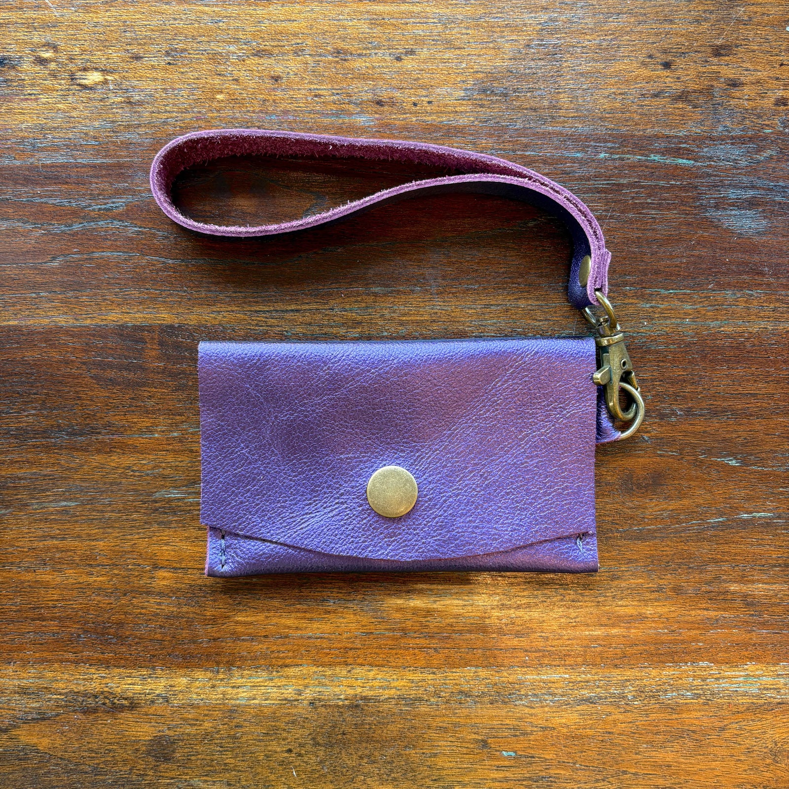 Mini Wristlet - Metallic Purple