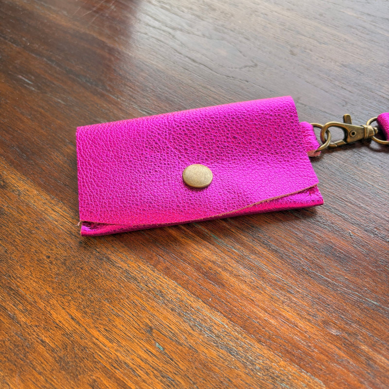 Mini Wristlet - Metallic Fuchsia
