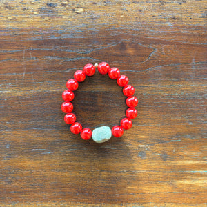 Cherry Jade & Peruvian Amazonite Bracelet